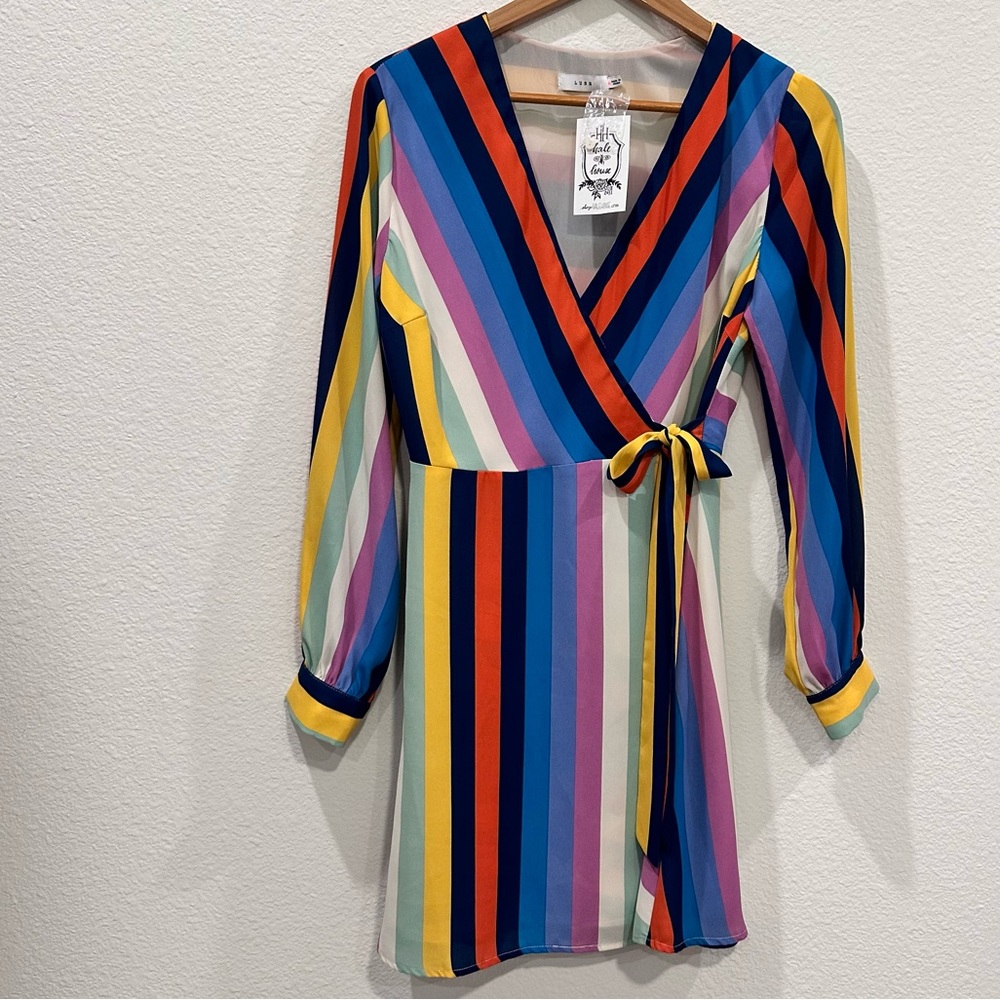 NWT Lush Stripes Wrap Dress